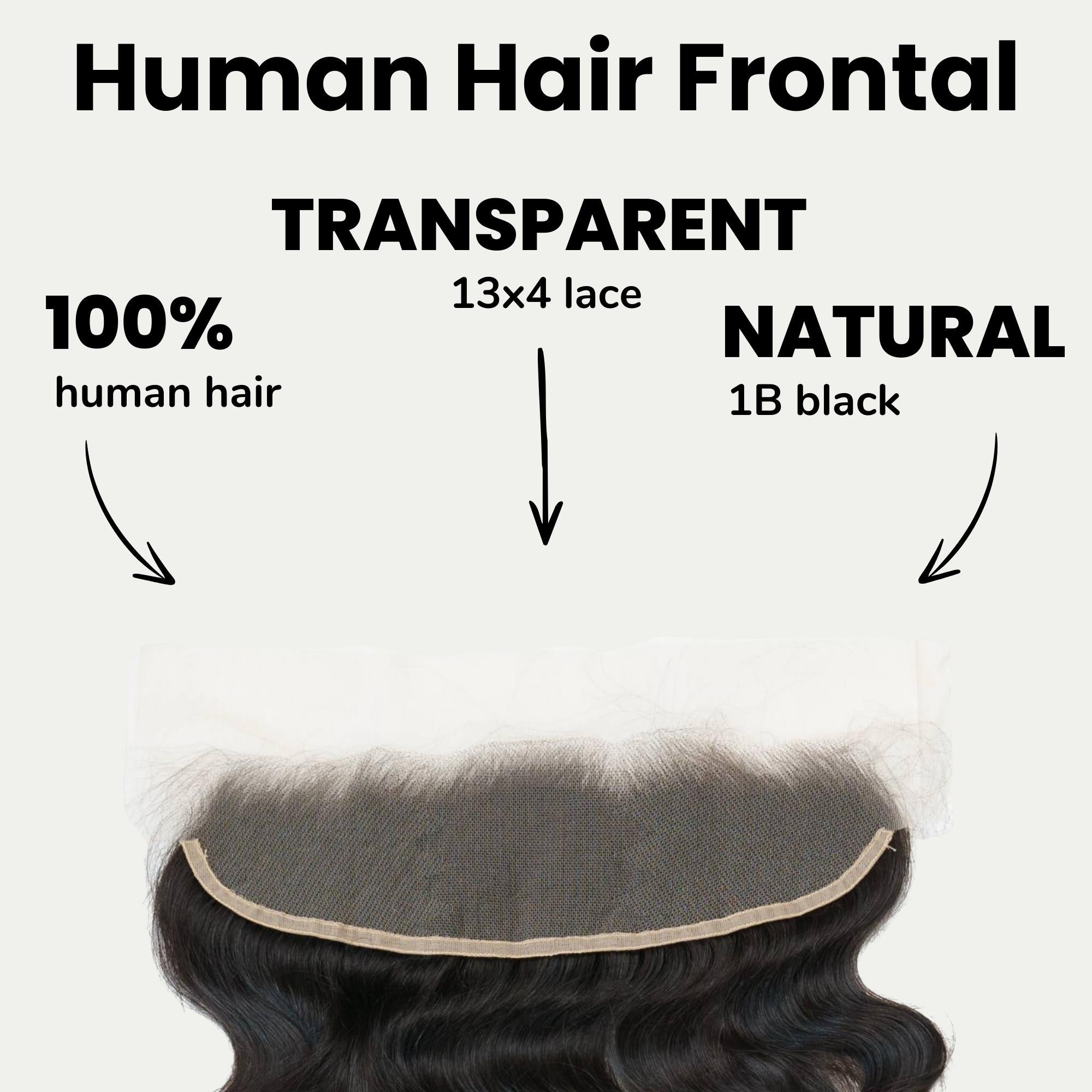 Raw Indian Wavy 13x4 Transparent Lace 100% Human Hair Frontal - Private Label