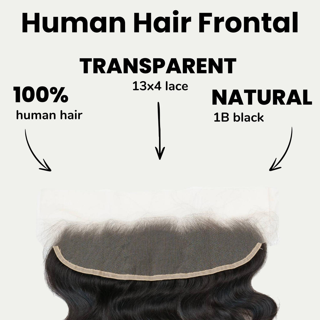 Raw Indian Wavy 13x4 Transparent Lace 100% Human Hair Frontal - Private Label