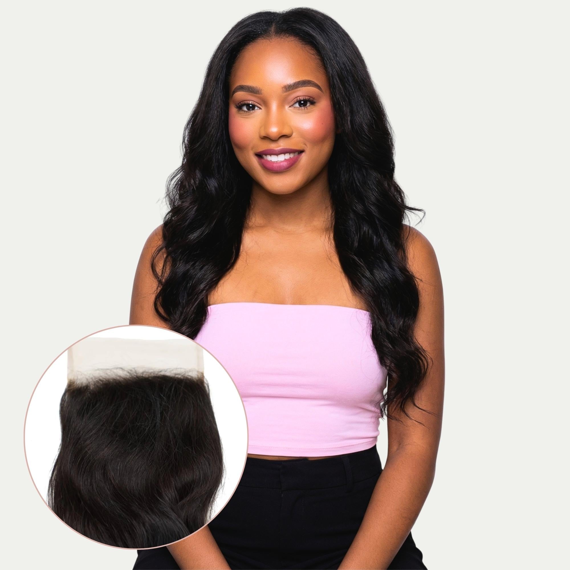 Raw Indian Wavy 5x5 Transparent Lace 100% Human Hair Closure - Private Label