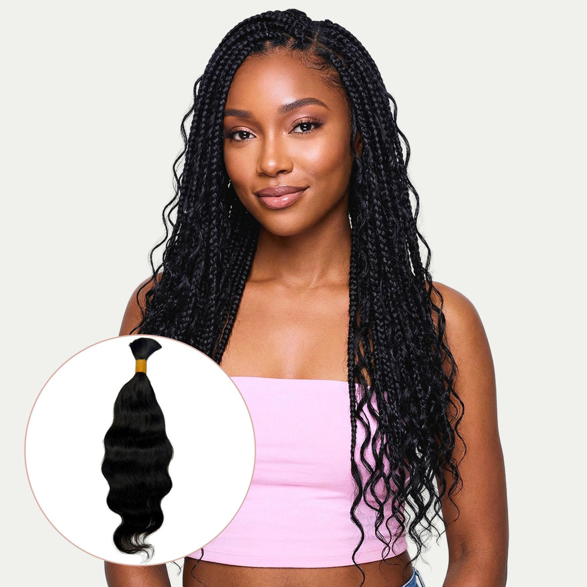 Raw Indian Wavy Bulk 100% Human Braiding Hair – Private Label