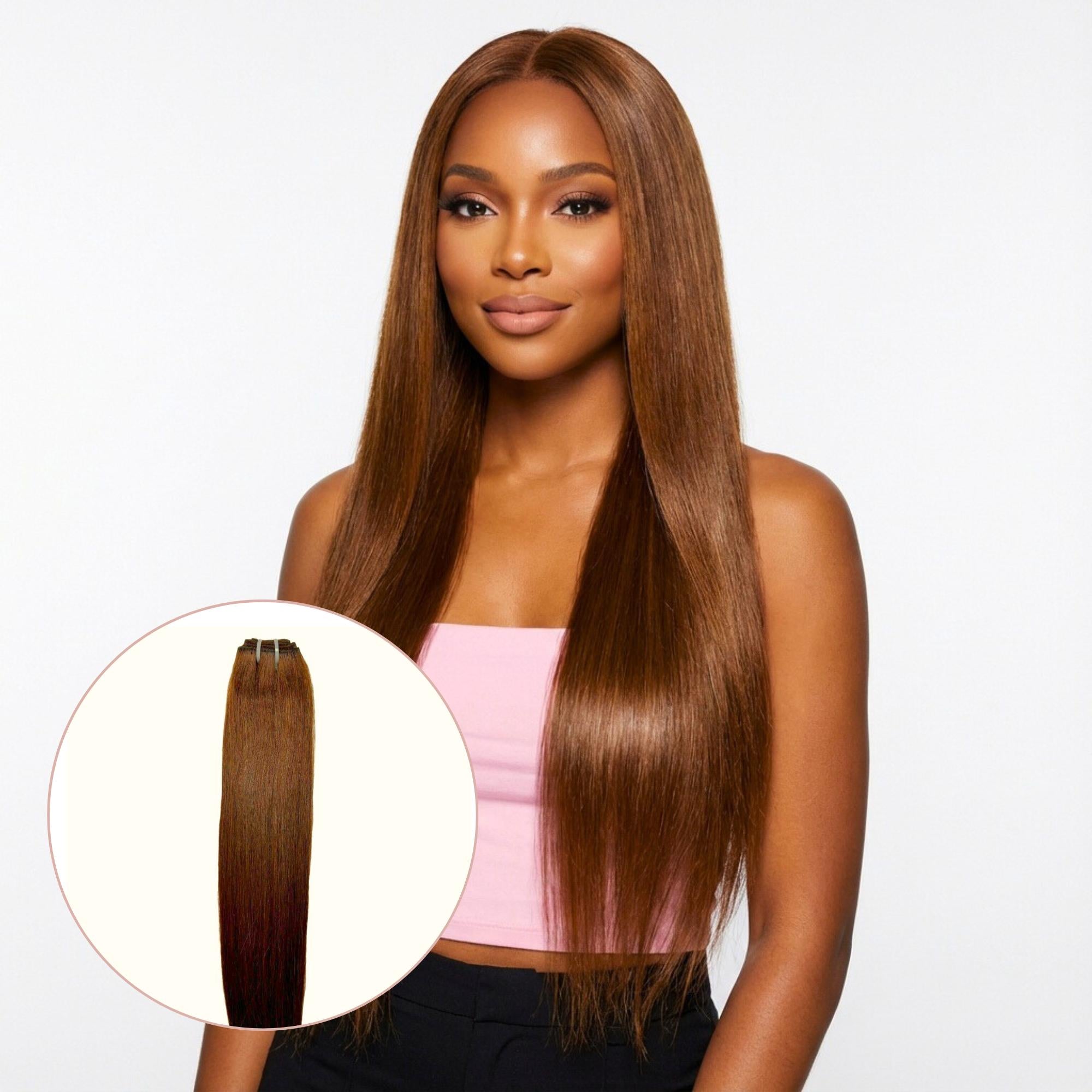 Raw Medium Brown Straight 100% Human Hair Bundles - Private Label
