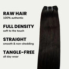 Raw Natural Black Straight 100% Human Hair Bundles - Private Label