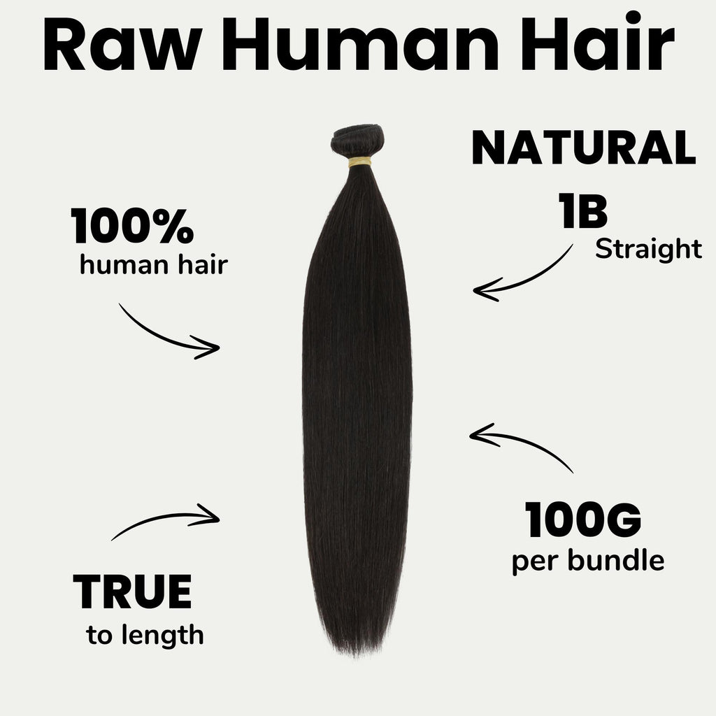 Raw Straight 100% Human Hair Bundles - Private Label