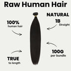Raw Straight 100% Human Hair Bundles - Private Label