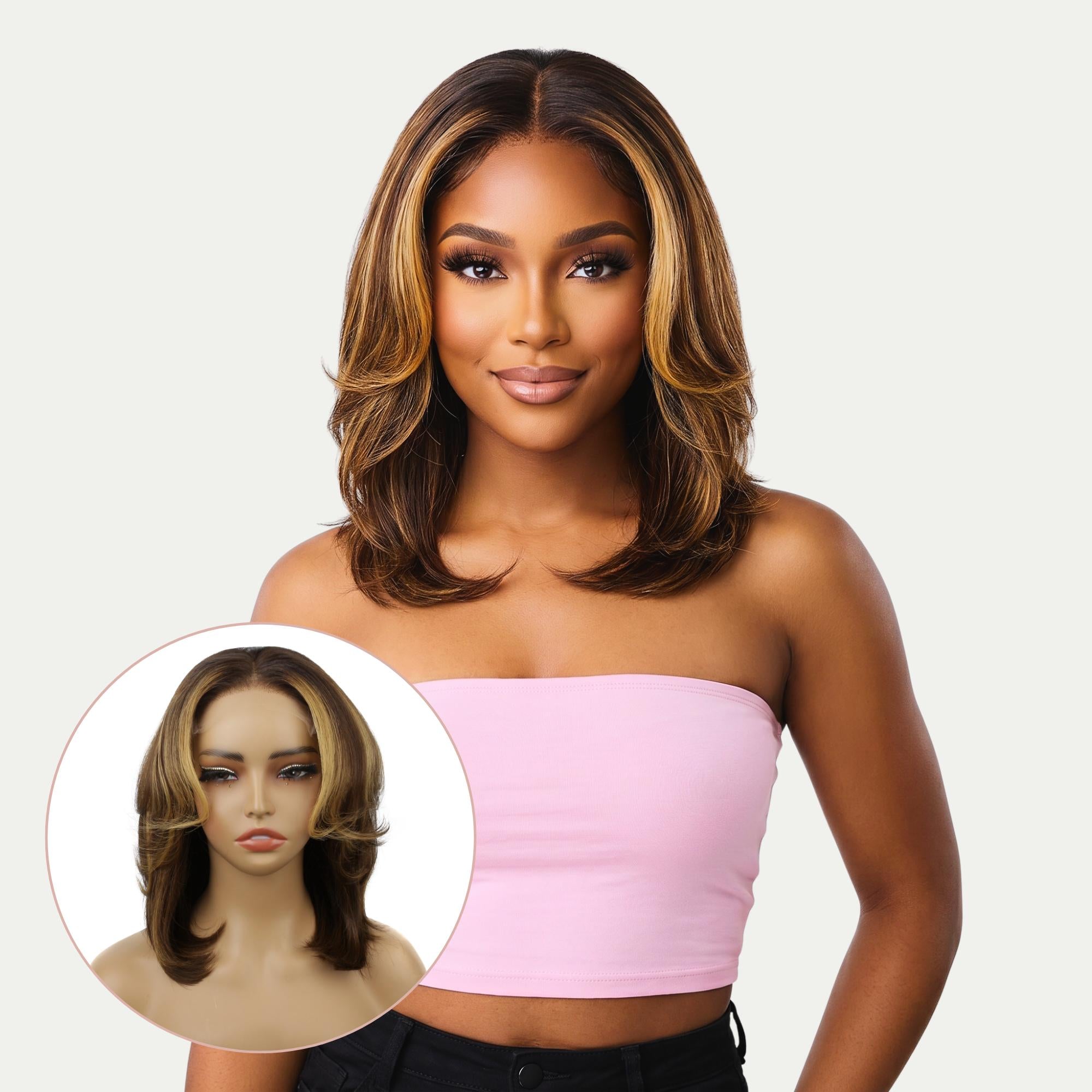 Raw Toffee Flip Glueless 5x5 HD Lace Professionally Colored 100% Human Hair Closure Bob Wig - Private Label
