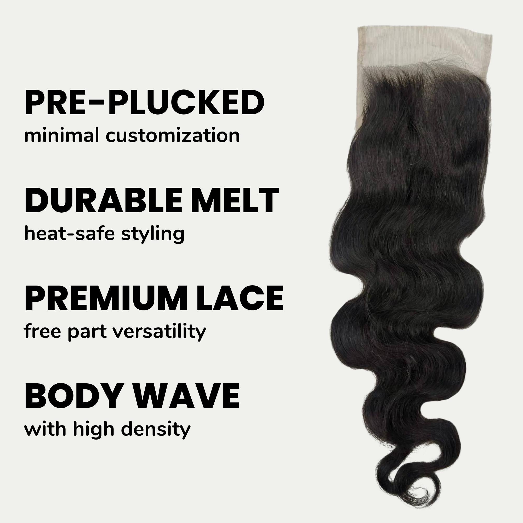 Raw Vietnamese Body Wave 5x5 Swiss Lace Human Hair Closure - Private Label