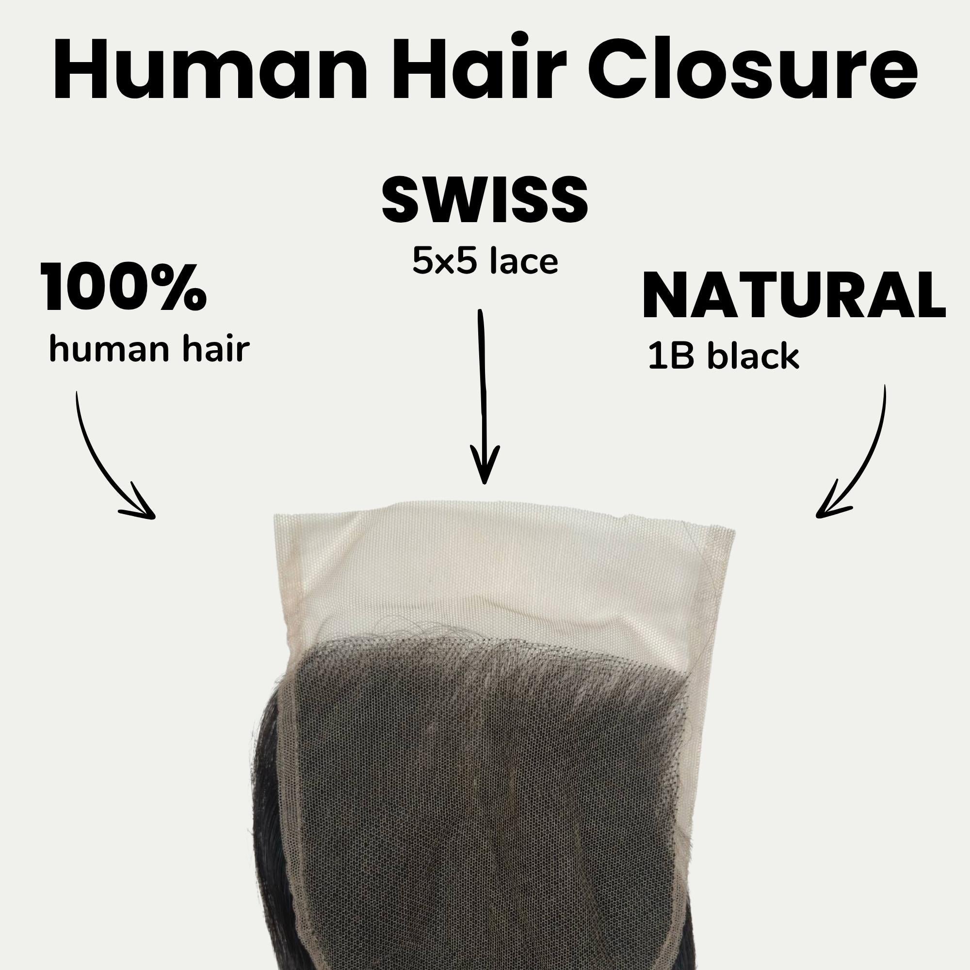 Raw Vietnamese Body Wave 5x5 Swiss Lace Human Hair Closure - Private Label