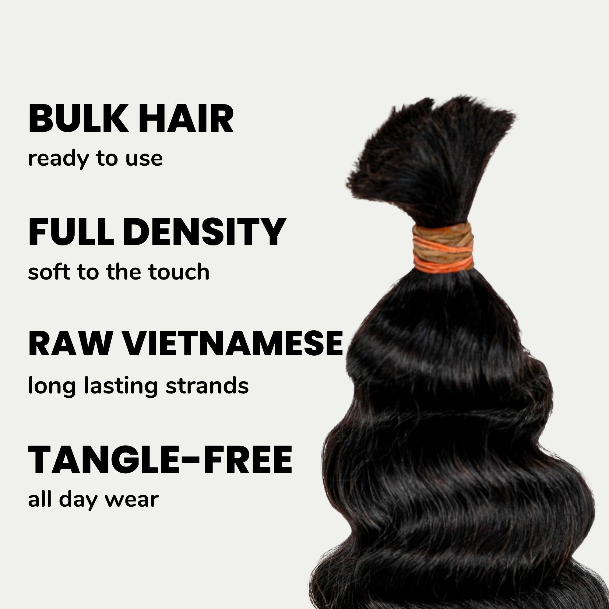 Raw Vietnamese Deep Wavy Bulk 100% Human Braiding Hair - Private Label