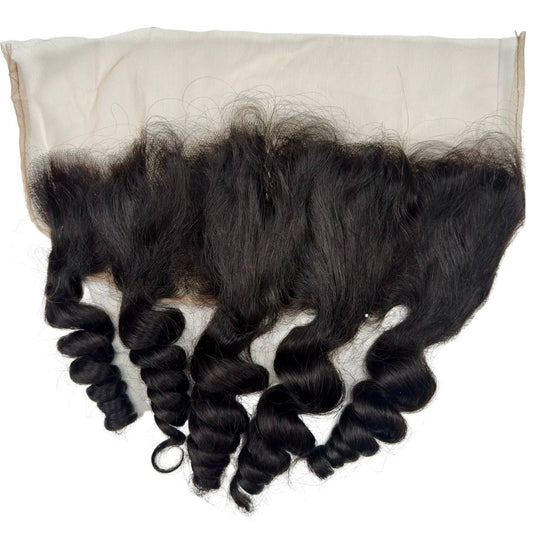 Raw Vietnamese Ripple Curly 13x4 Swiss Lace Human Hair Frontal