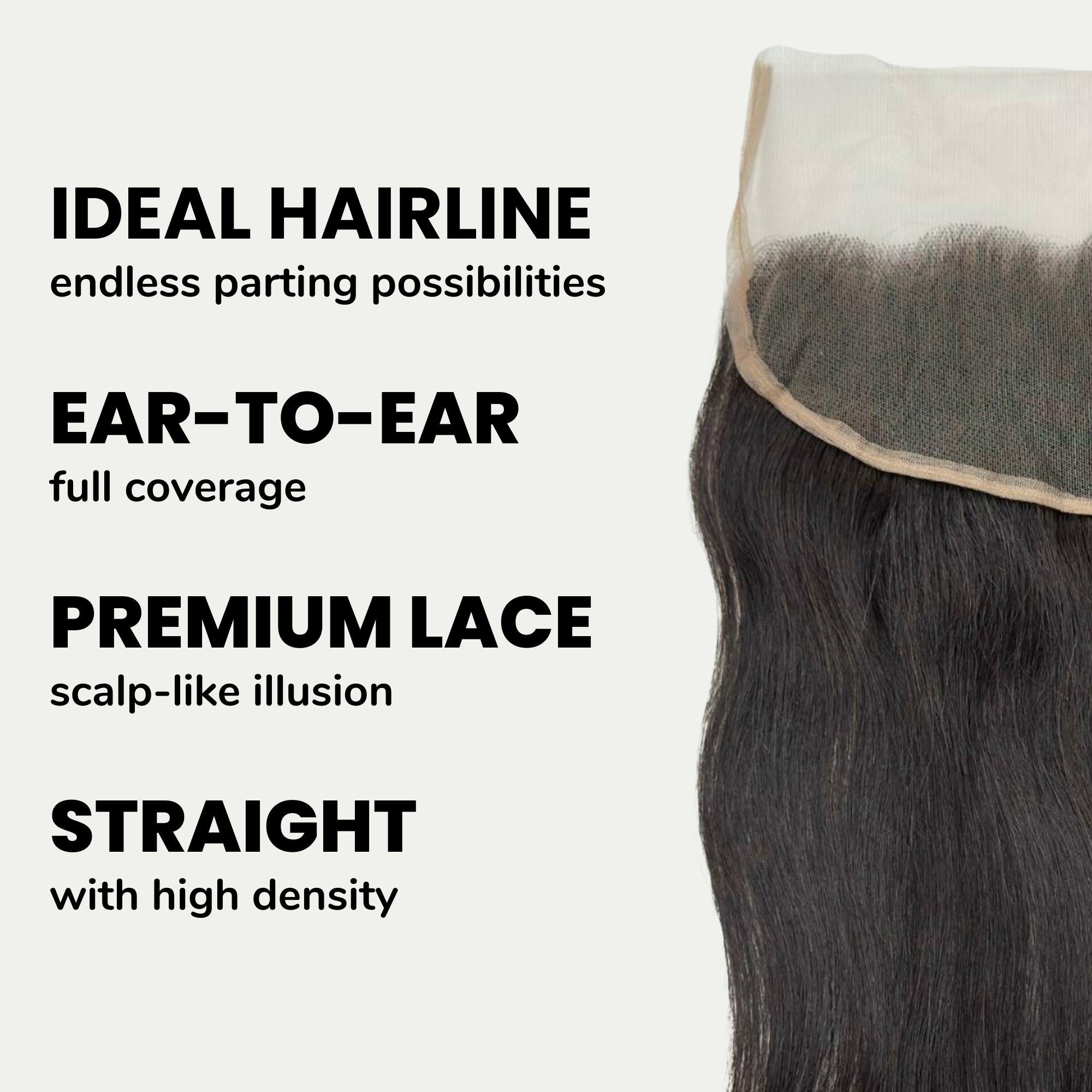 Raw Vietnamese Straight 13x4 Swiss Lace Human Hair Frontal - Private Label