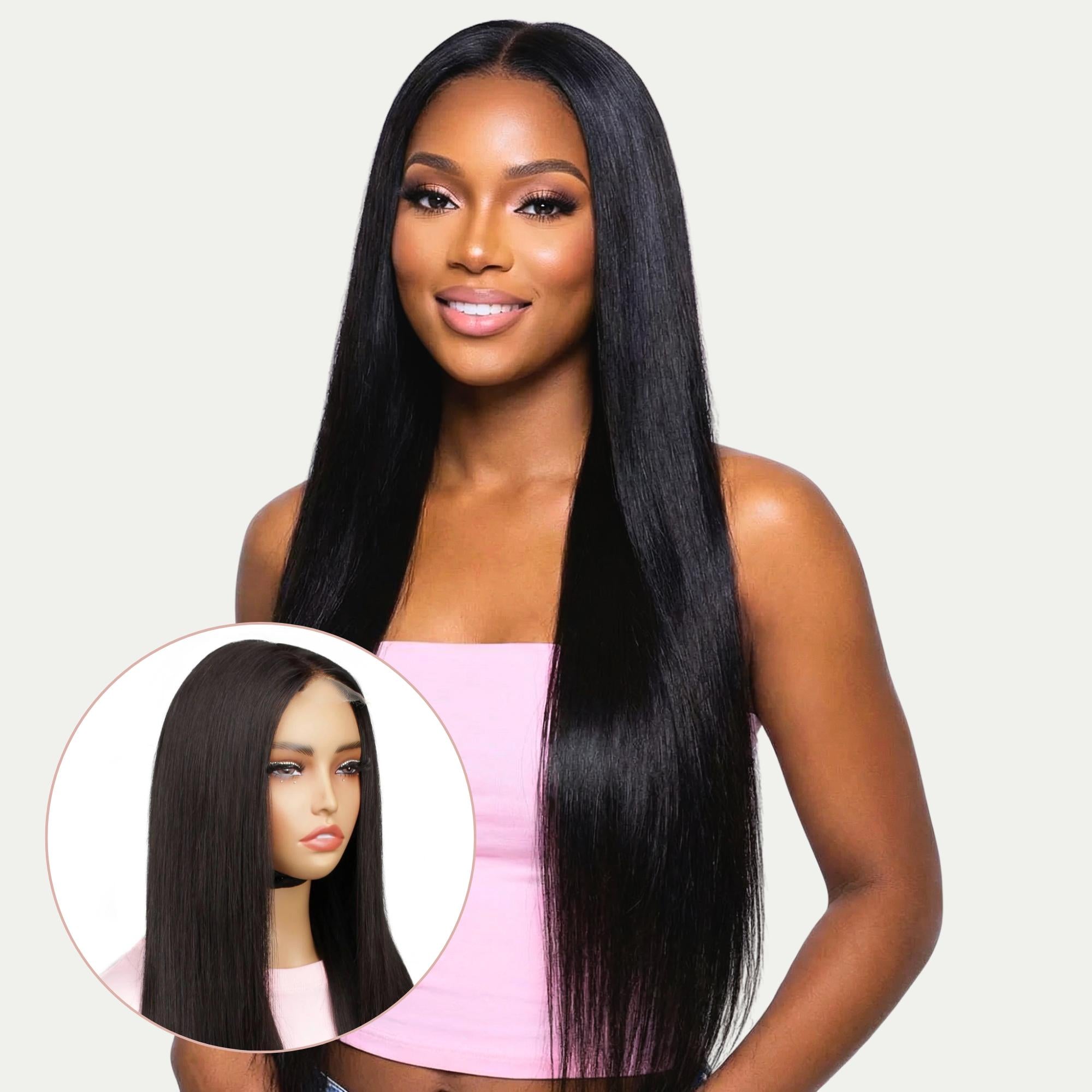 Savannah 2x6 HD Lace Closure Straight 100% Human Hair Pop On Wig - Private Label
