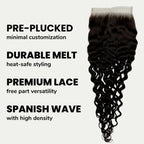 Spanish Wave 6x6 HD Lace Human Hair Closure - Private Label