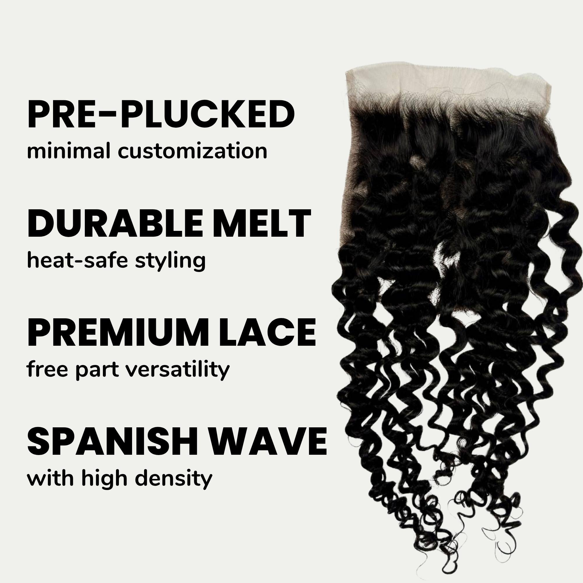 Spanish Wave 7x7 HD Lace Human Hair Closure - Private Label