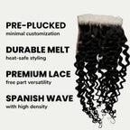 Spanish Wave 7x7 HD Lace Human Hair Closure - Private Label