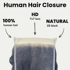 Spanish Wave 7x7 HD Lace Human Hair Closure - Private Label