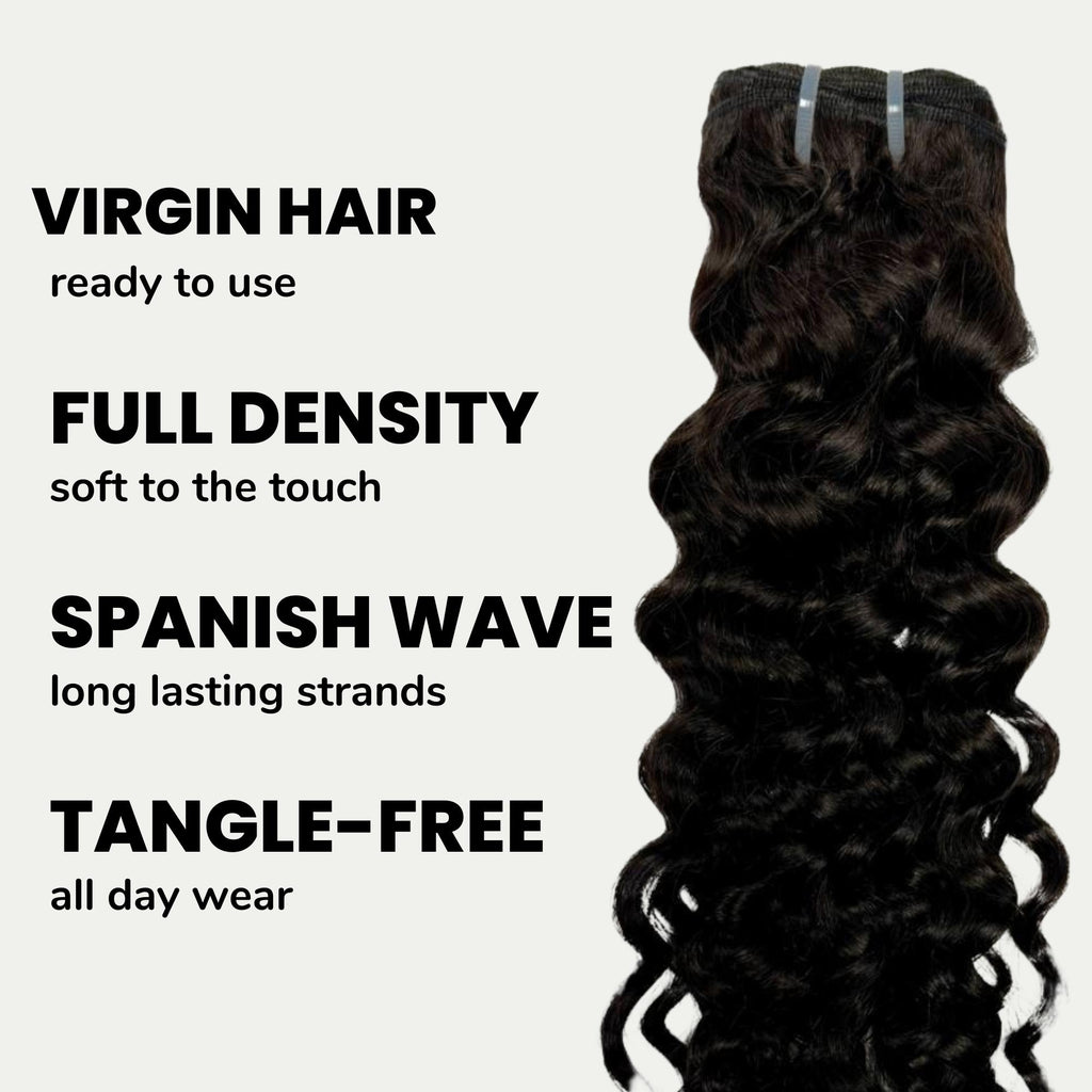 Spanish Wave 100% Human Hair Bundles - Private Label