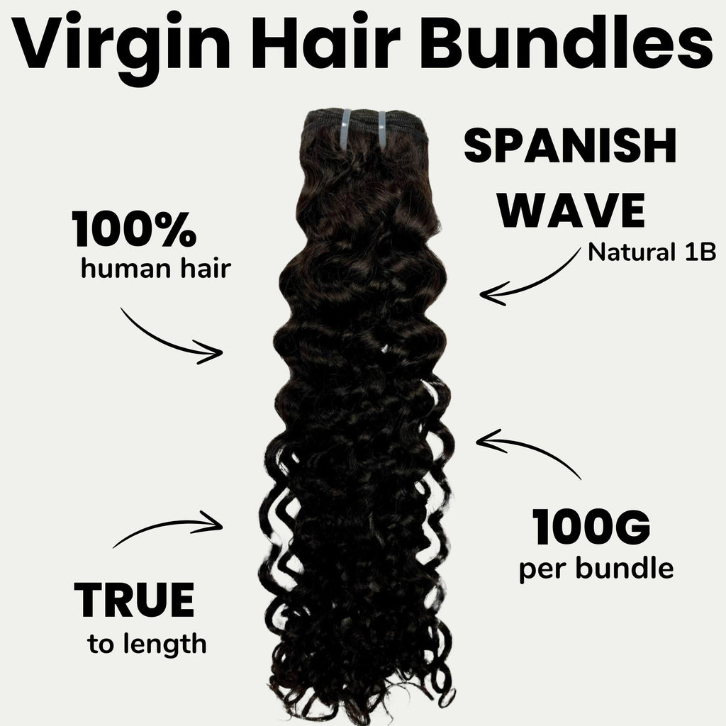 Spanish Wave 100% Human Hair Bundles - Private Label