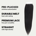 Straight 5x5 HD Lace Human Hair Closure - Private Label