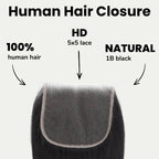 Straight 5x5 HD Lace Human Hair Closure - Private Label