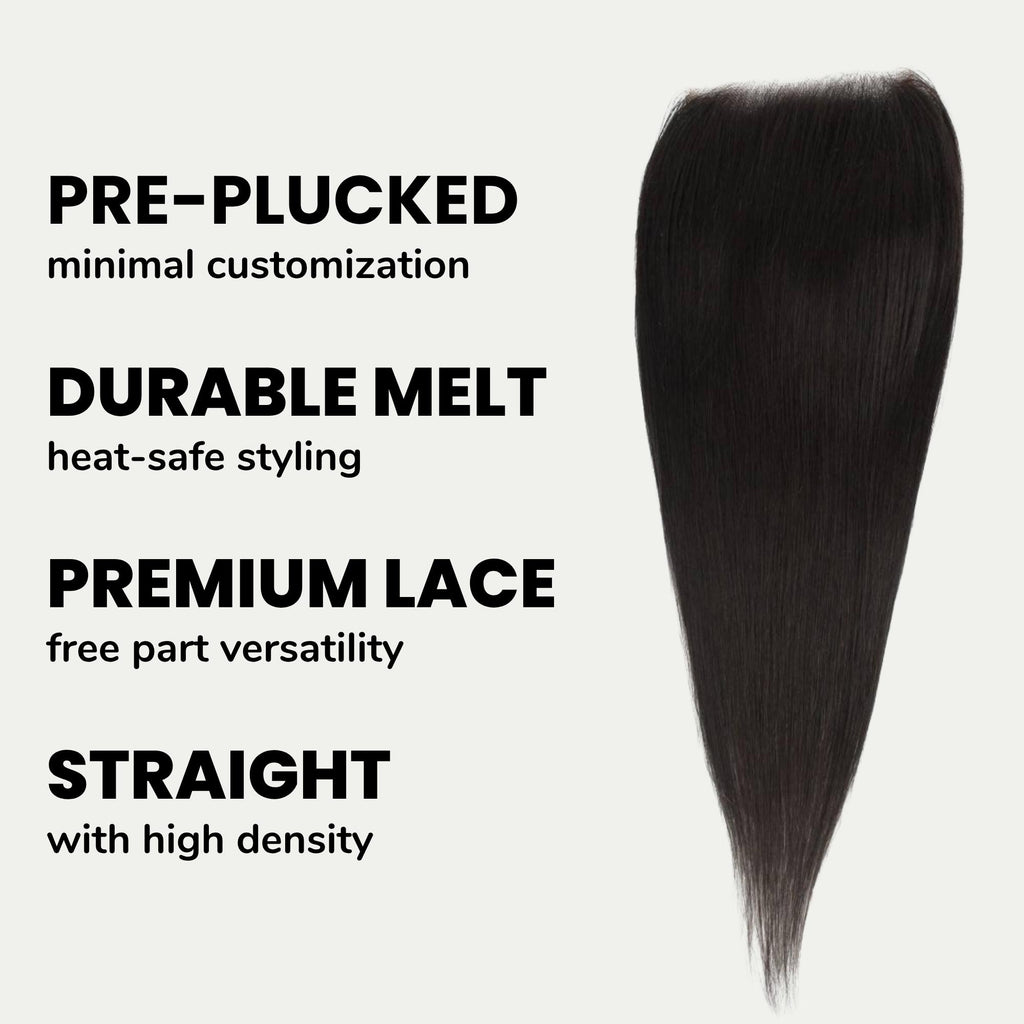 Straight 5x5 Transparent Lace Human Hair Closure - Private Label
