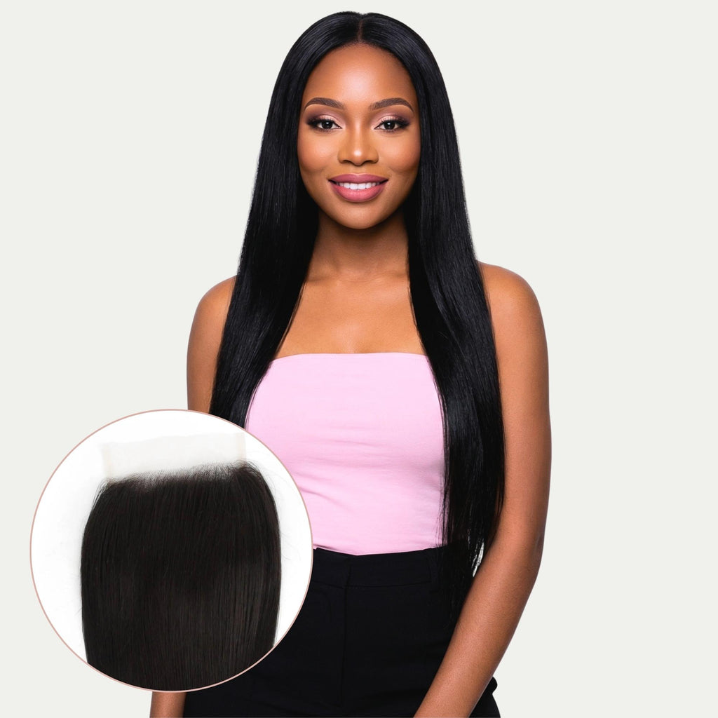 Straight 5x5 Transparent Lace Human Hair Closure - Private Label