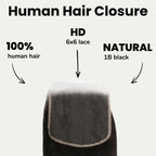 Straight 6x6 HD Lace Human Hair Closure - Private Label