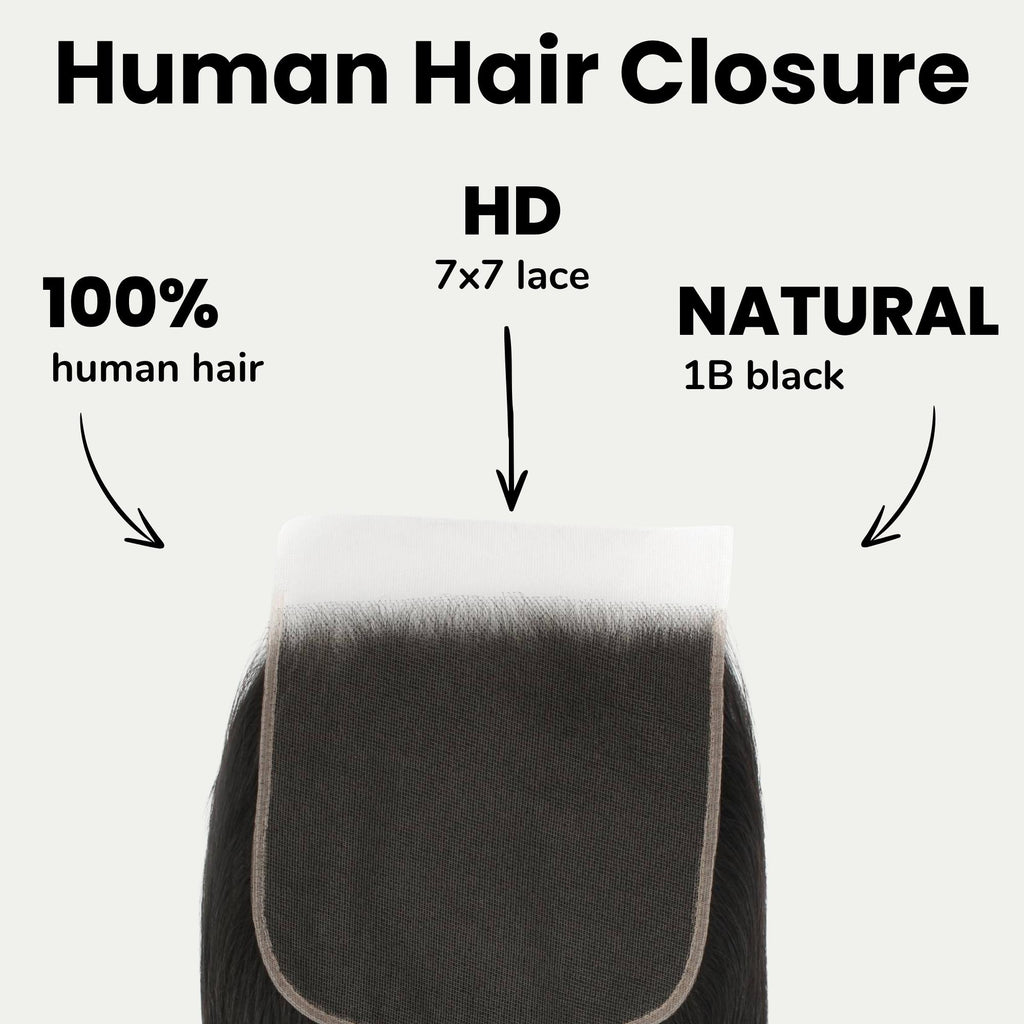Straight 7x7 HD Lace Human Hair Closure - Private Label