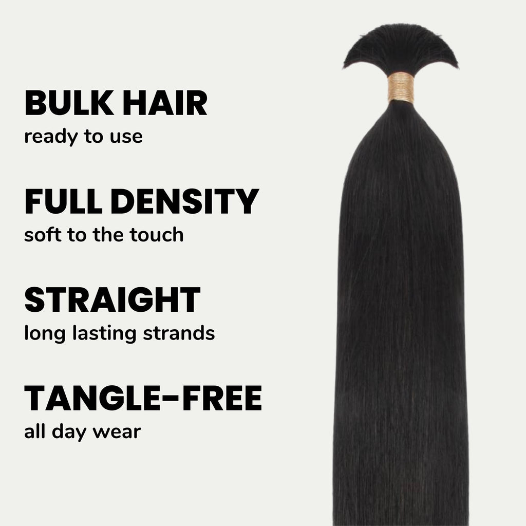 Straight Bulk 100% Human Braiding Hair - Private Label