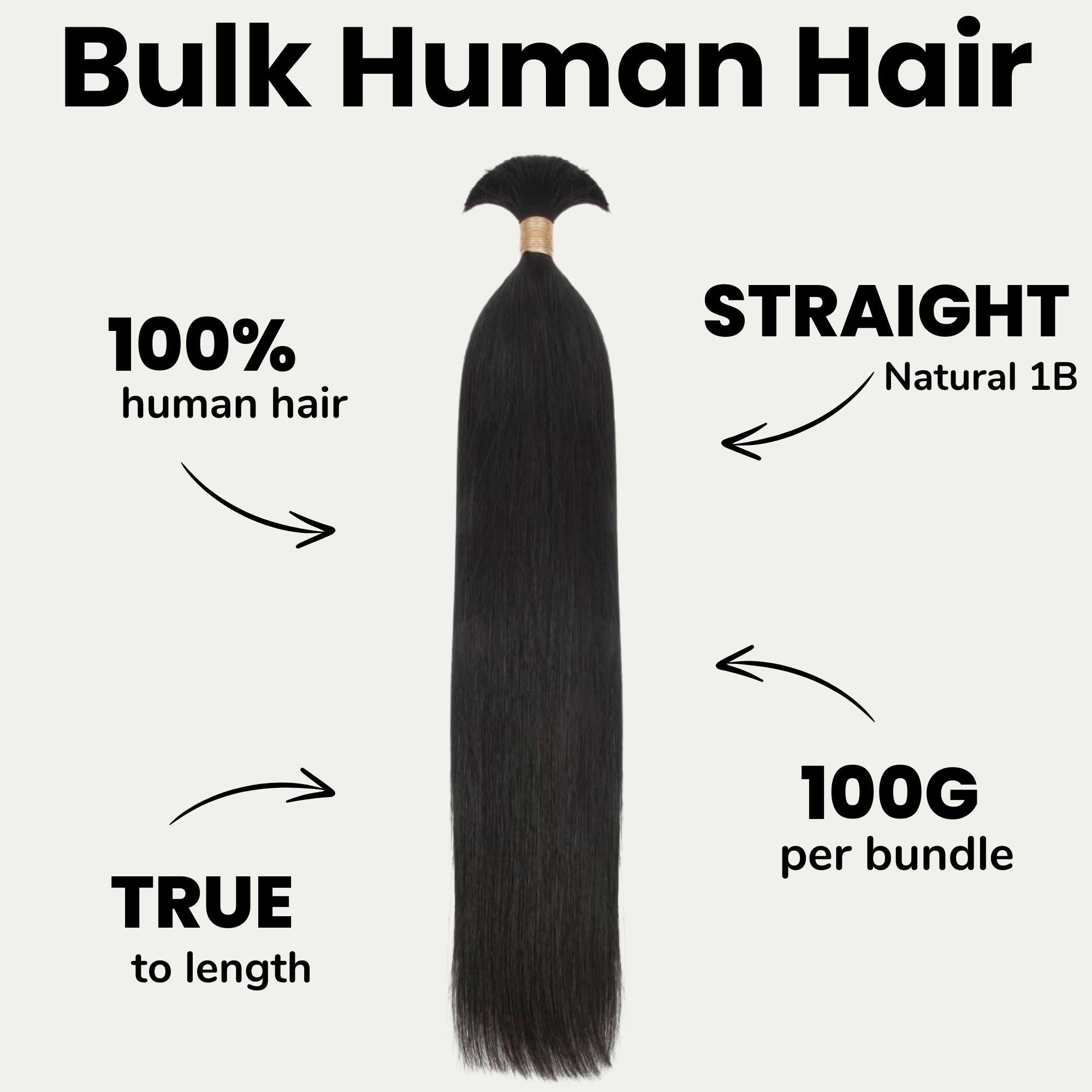 Straight Bulk 100% Human Braiding Hair - Private Label