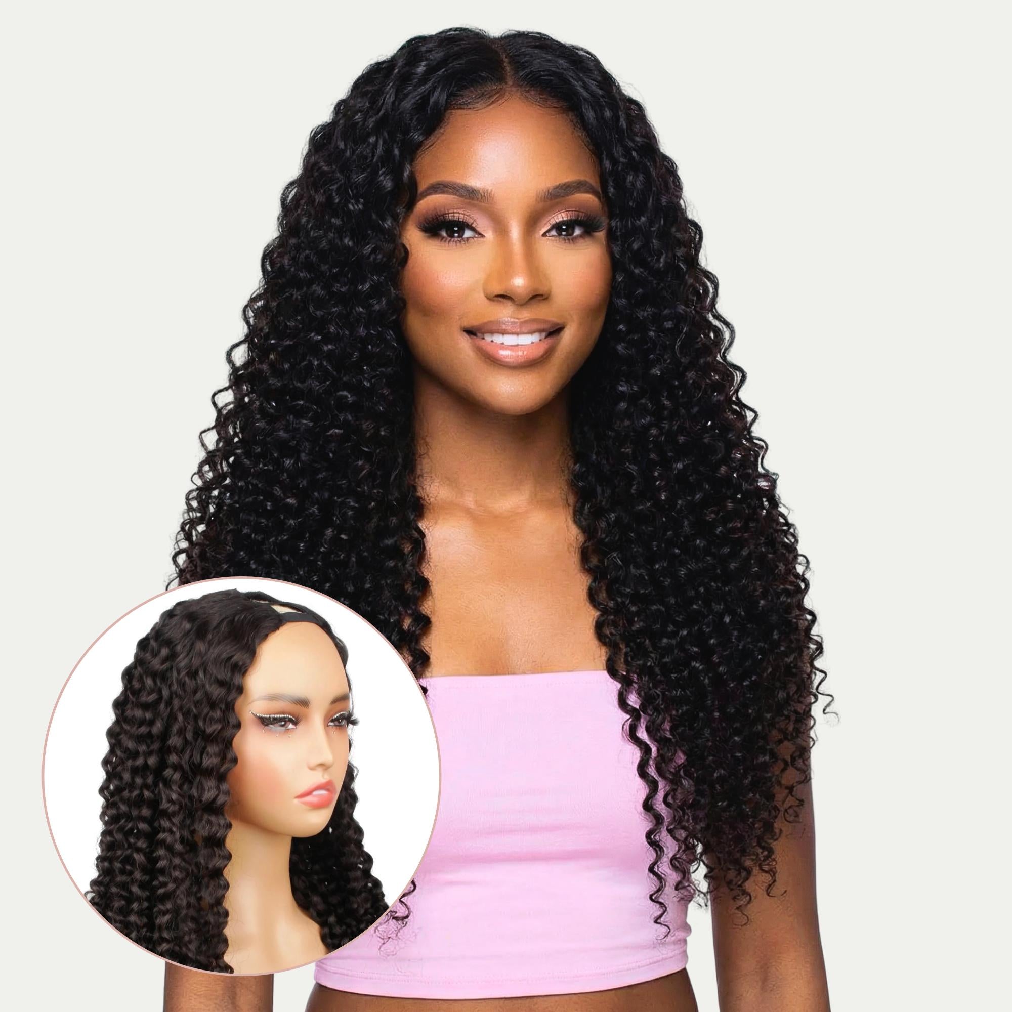 Tight Curl V Part 100% Human Hair Wig - Private Label