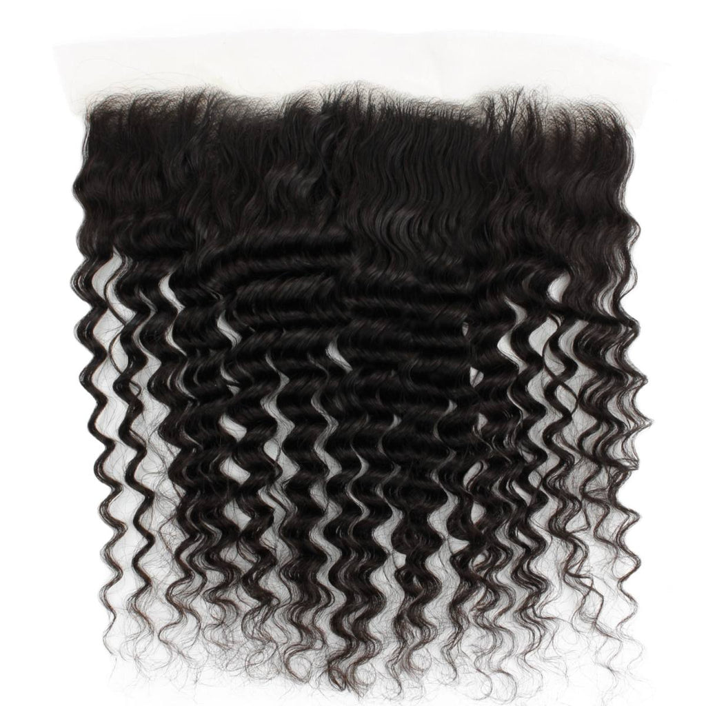 Deep Wave 13x4 Transparent Lace Human Hair Frontal - Private Label