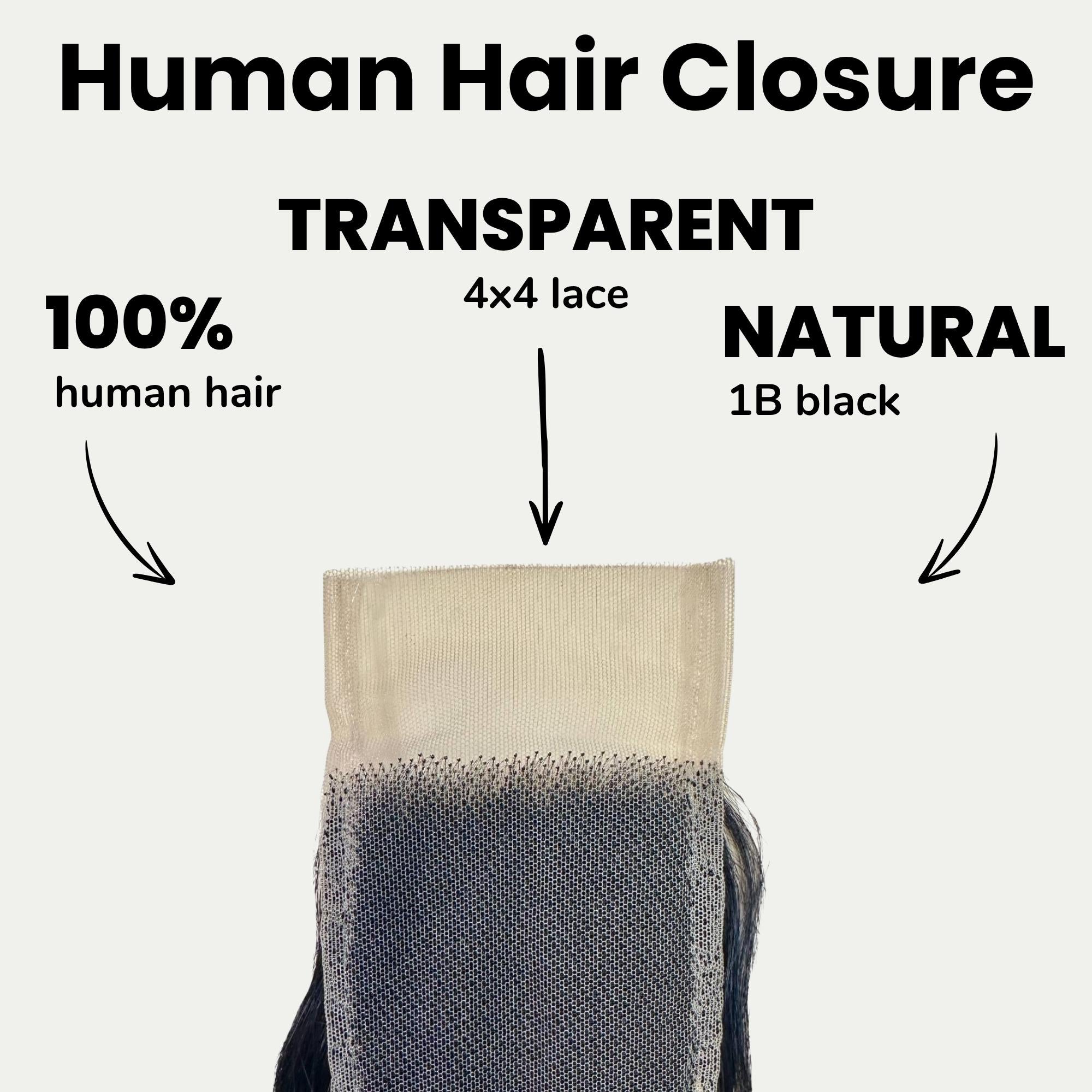 Vietnamese Straight 3.5x4 Transparent Lace 100% Human Hair Closure - Private Label
