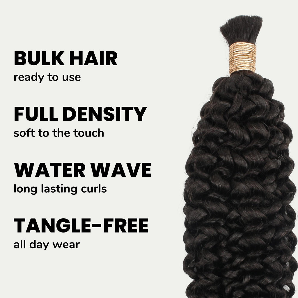 Water Wave Bulk 100% Human Braiding Hair - Private Label