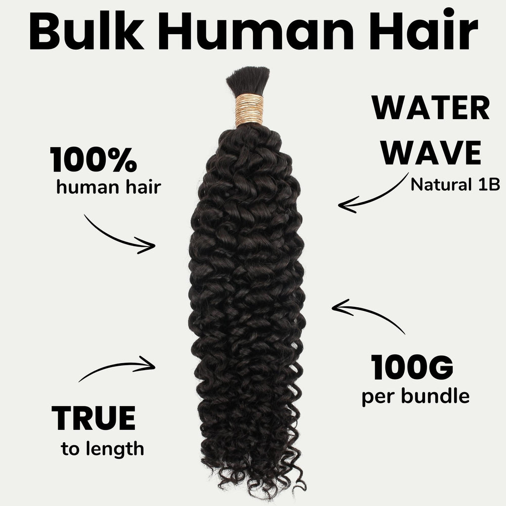 Water Wave Bulk 100% Human Braiding Hair - Private Label