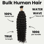 Water Wave Bulk 100% Human Braiding Hair - Private Label