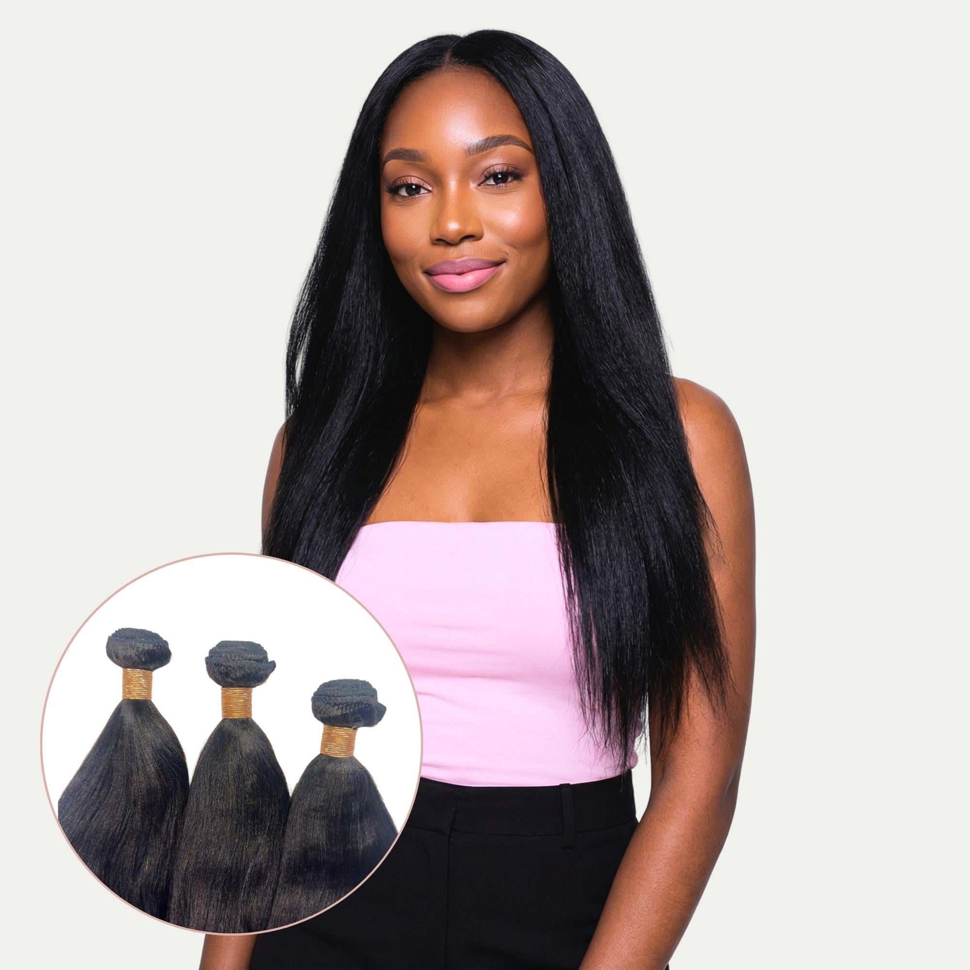Yaki Straight 100% Human Hair Bundle Deals - Private Label