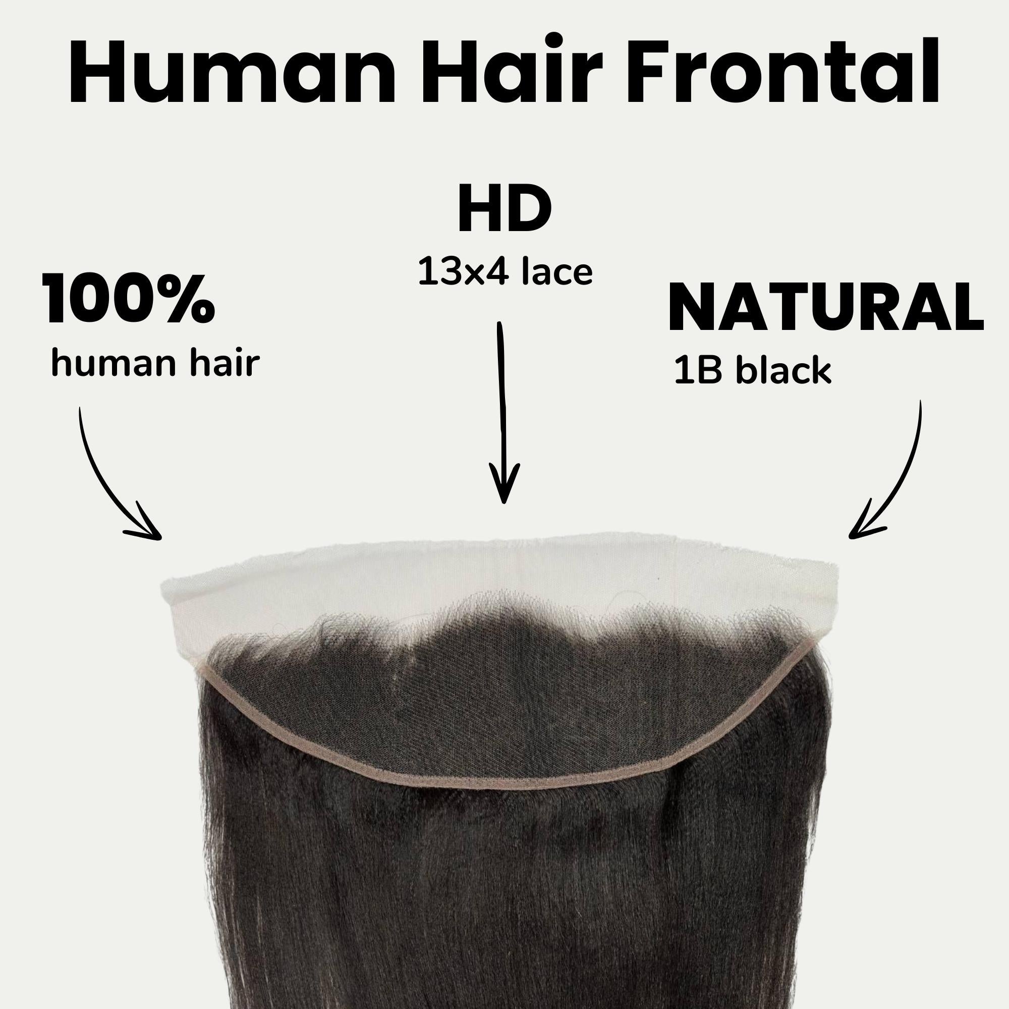 Yaki Straight 13x4 HD Lace Human Hair Frontal - Private Label