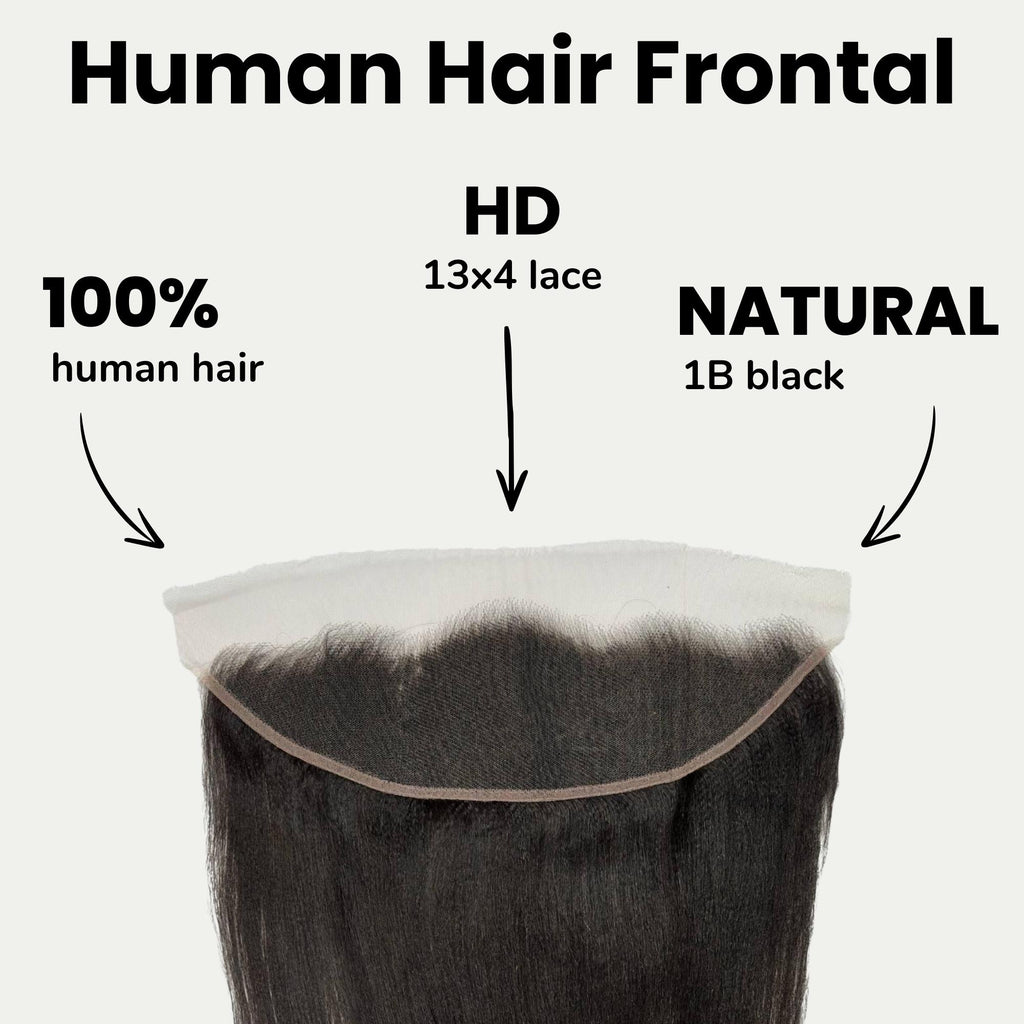 Yaki Straight 13x4 HD Lace Human Hair Frontal - Private Label