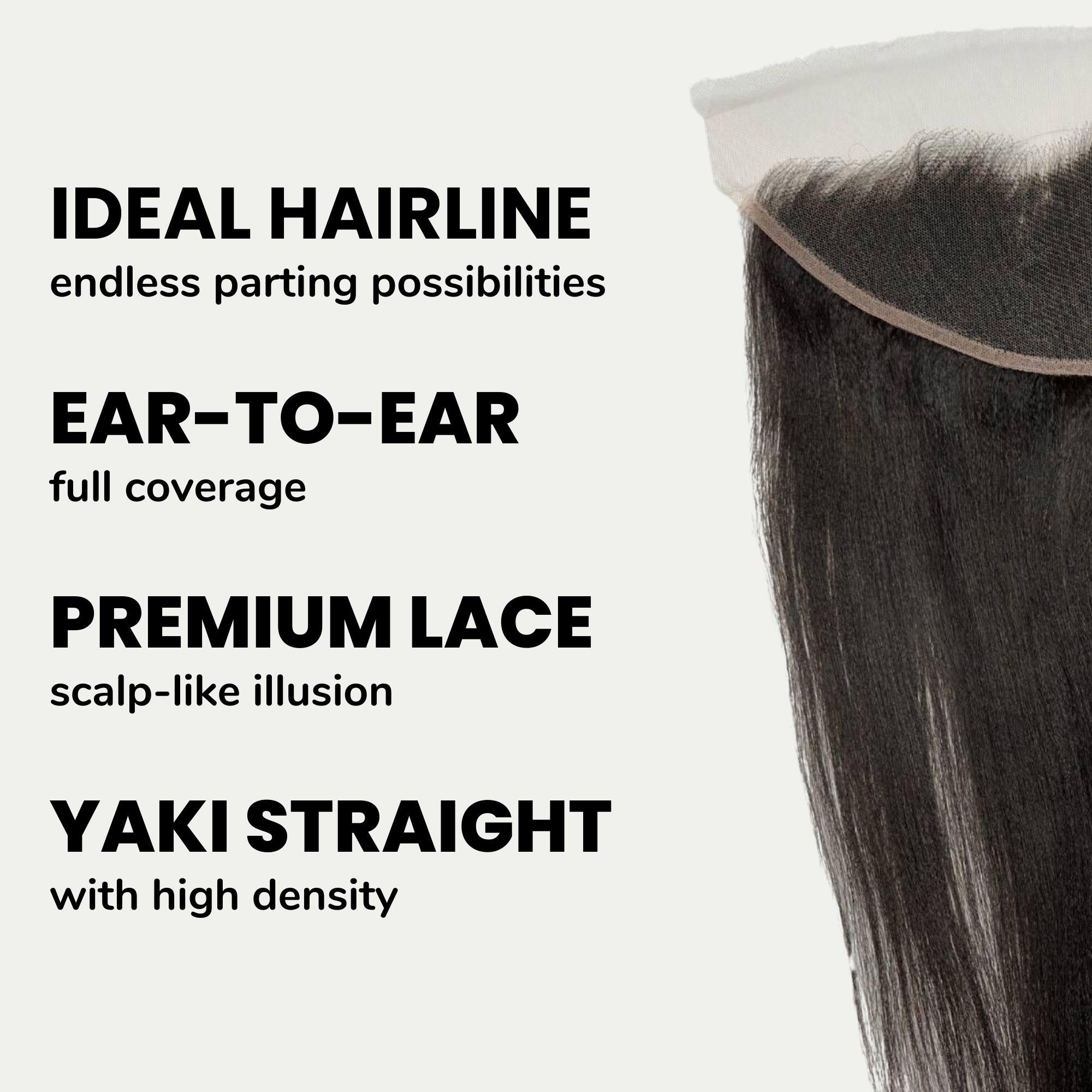 Yaki Straight 13x4 HD Lace Human Hair Frontal - Private Label