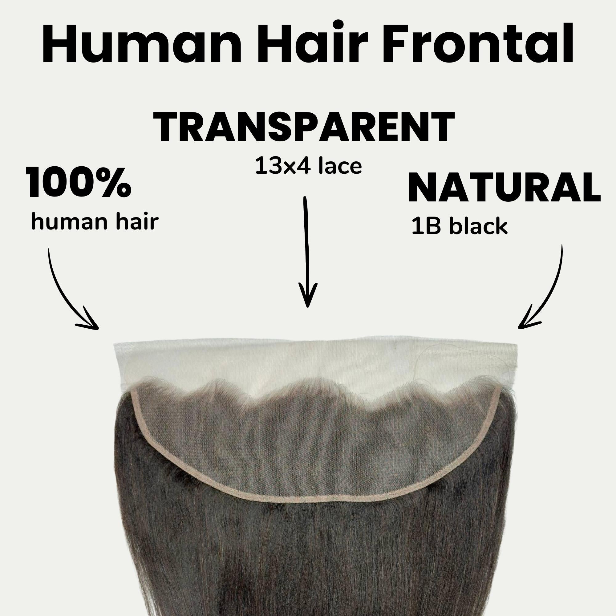 Yaki Straight 13x4 Transparent Lace Human Hair Frontal - Private Label