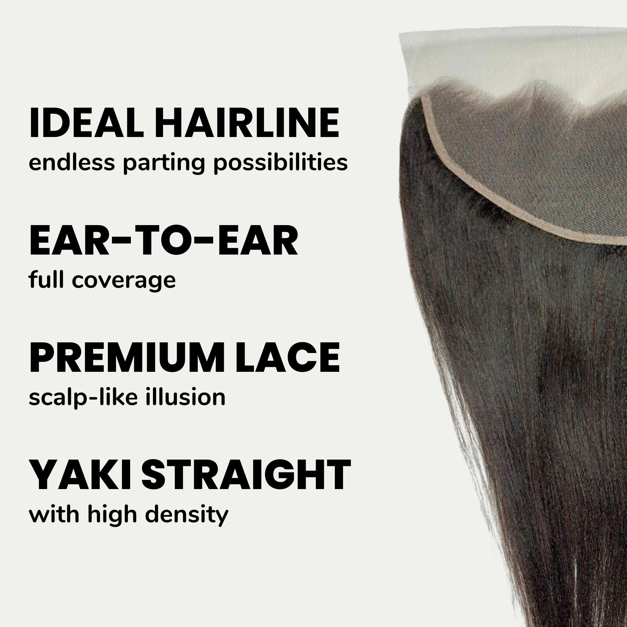 Yaki Straight 13x4 Transparent Lace Human Hair Frontal - Private Label