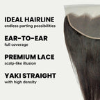 Yaki Straight 13x4 Transparent Lace Human Hair Frontal - Private Label