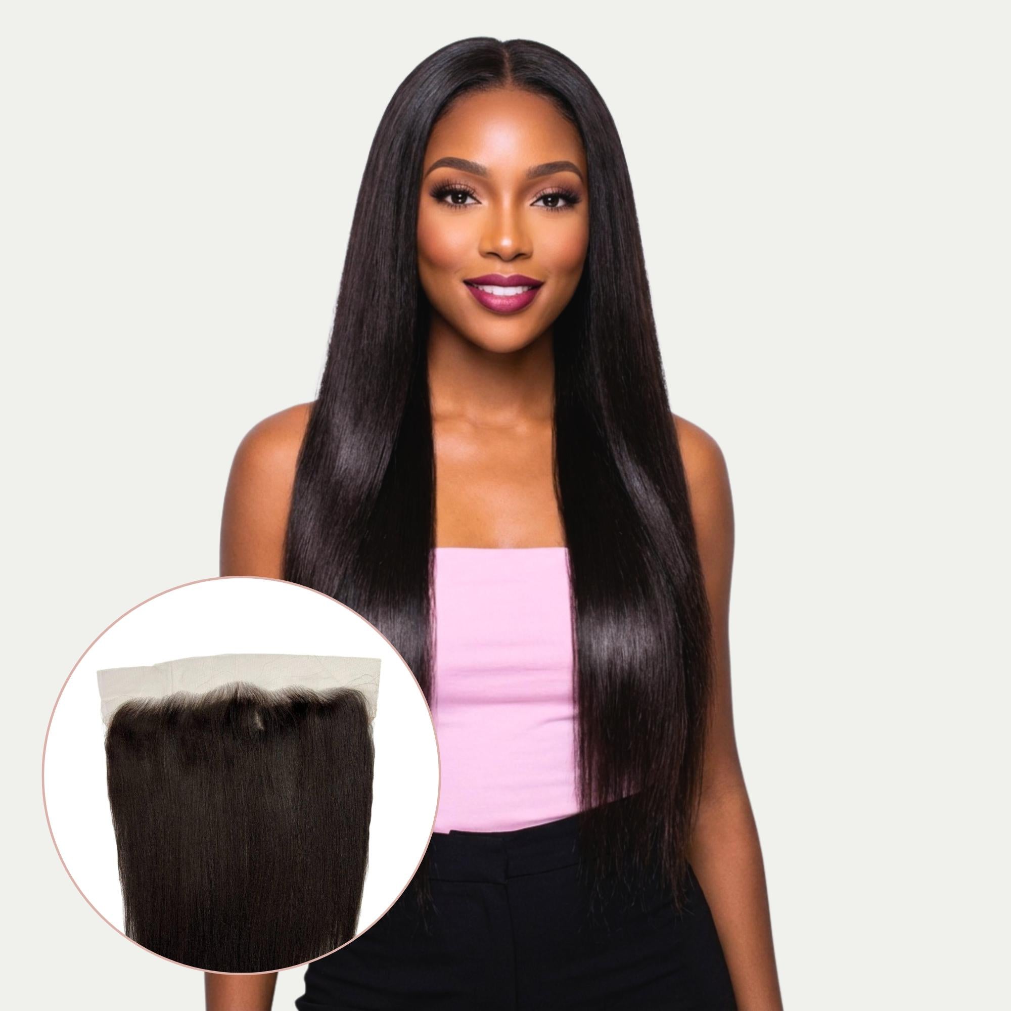 Yaki Straight 13x6 HD Lace Human Hair Frontal - Private Label