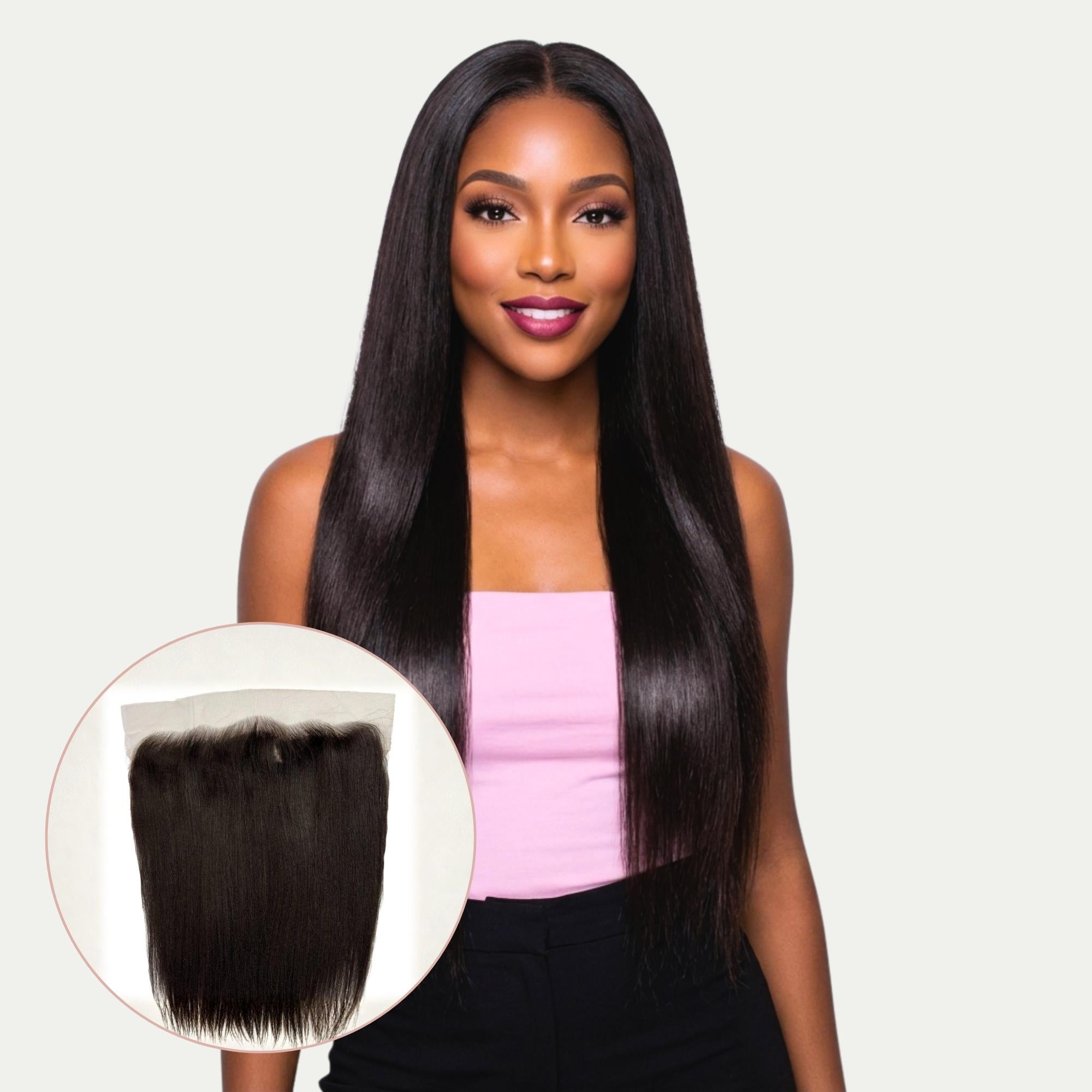 Yaki Straight 13x6 HD Lace Human Hair Frontal - Private Label