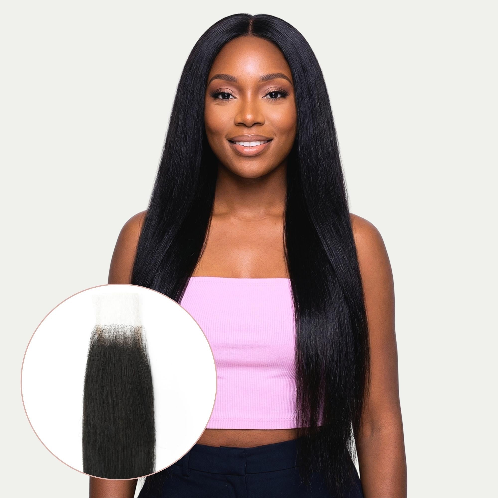 Yaki Straight 2x6 HD Lace 100% Human Hair Closure - Private Label