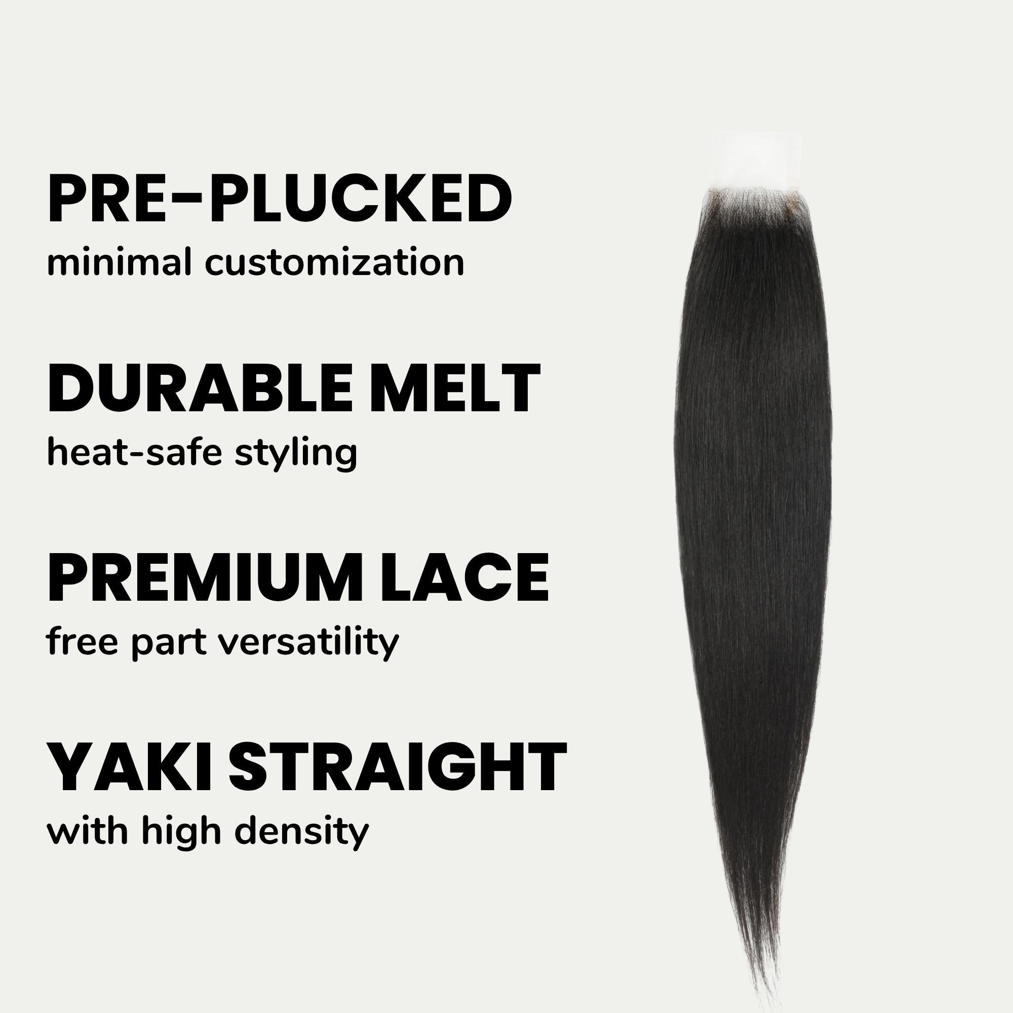 Yaki Straight 2x6 Transparent Lace Human Hair Closure - Private Label
