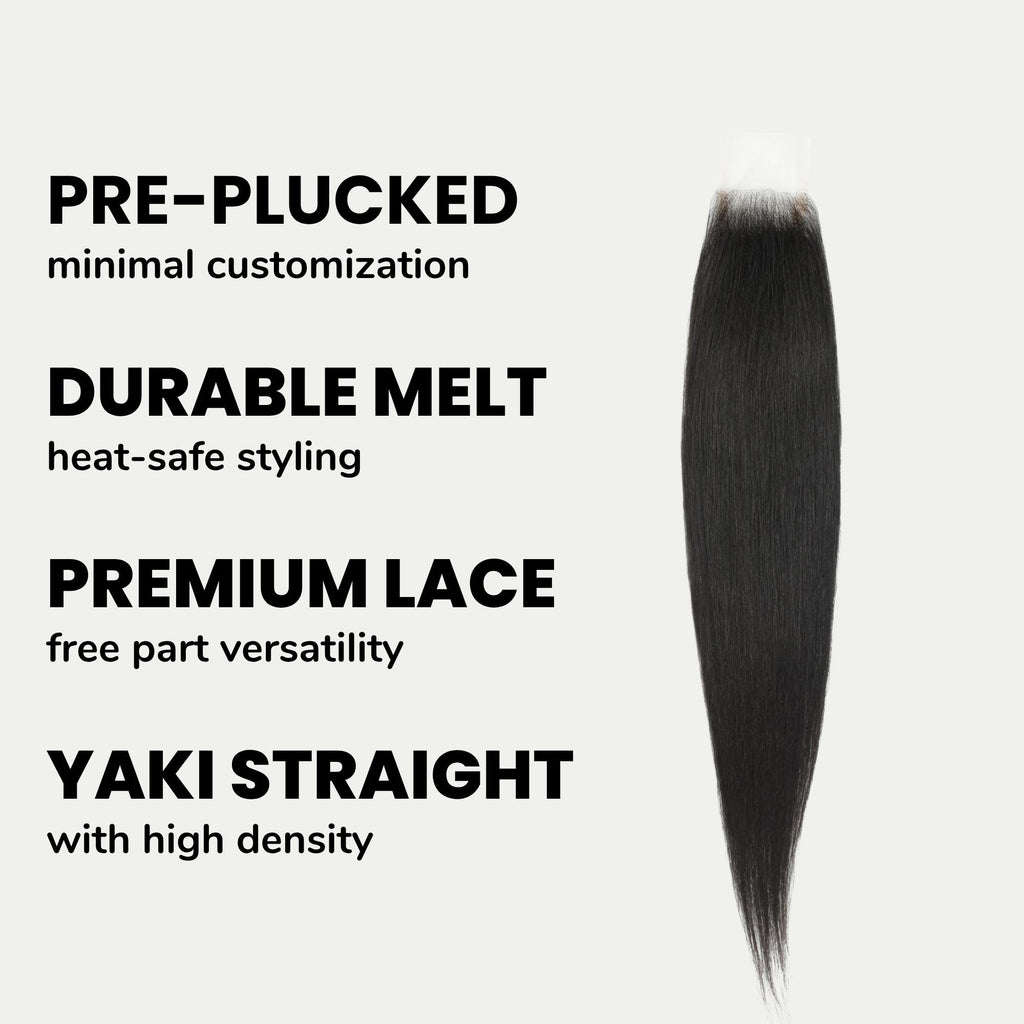 Yaki Straight 2x6 Transparent Lace Human Hair Closure - Private Label
