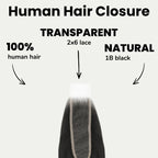 Yaki Straight 2x6 Transparent Lace Human Hair Closure - Private Label