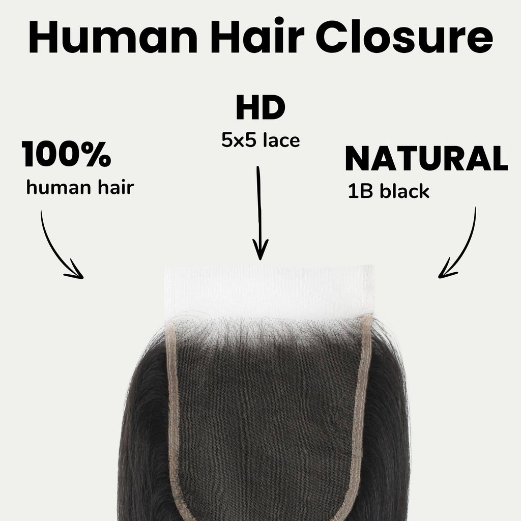 Yaki Straight 5x5 HD Lace Human Hair Closure - Private Label