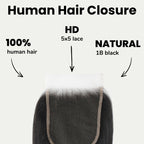 Yaki Straight 5x5 HD Lace Human Hair Closure - Private Label